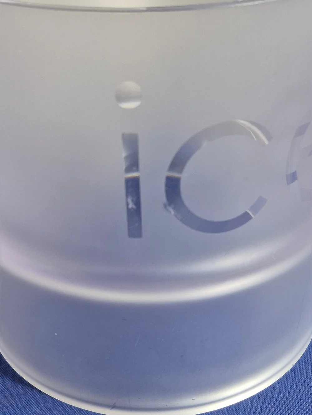 Rare Vintage Clear Frosted Thick Lucite Ice Bucket MCM